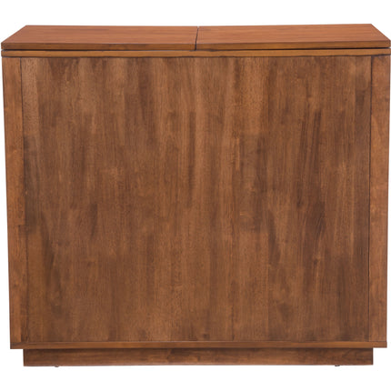 Linea Bar Cabinet Walnut Storage [TriadCommerceInc]   