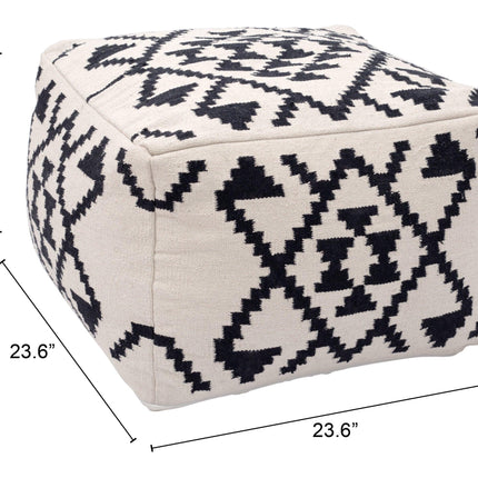 Lizardo Ottoman Beige & Black Ottomans [TriadCommerceInc]   