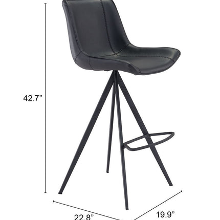 Aki Barstool (Set of 2) Black Barstools [TriadCommerceInc]   