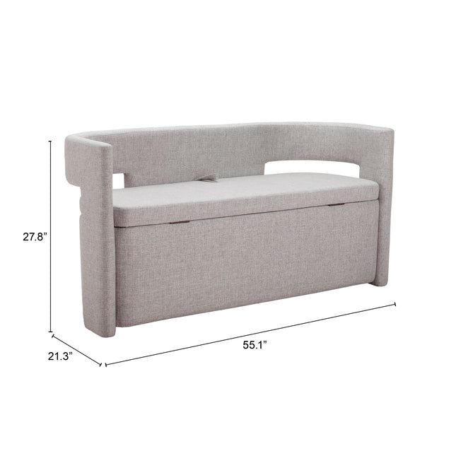 Papua Storage Bench Gray Benches [TriadCommerceInc]   