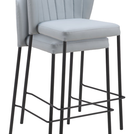 Linz Counter Stool (Set of 2) Gray Counter Stools TriadCommerceInc   