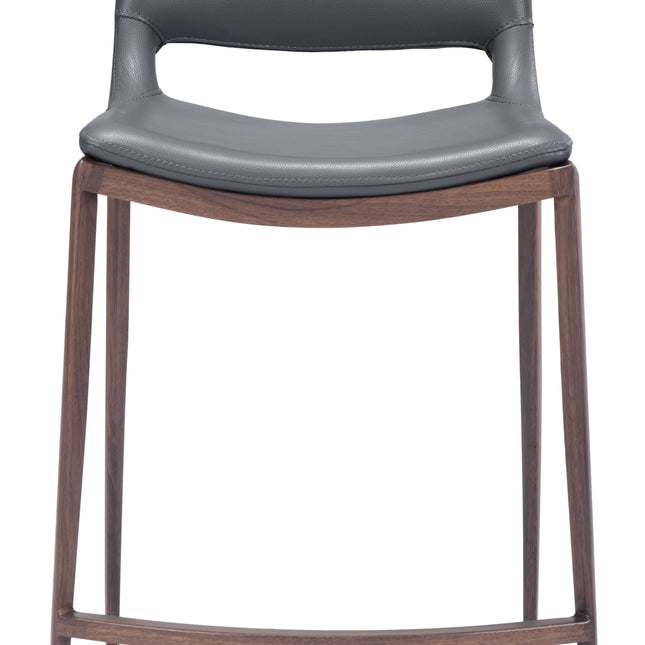 Ace Counter Stool (Set of 2) Dark Gray & Walnut Counter Stools TriadCommerceInc   