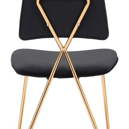 Chloe Dining Chair (Set of 2) Black & Gold Chairs TriadCommerceInc   