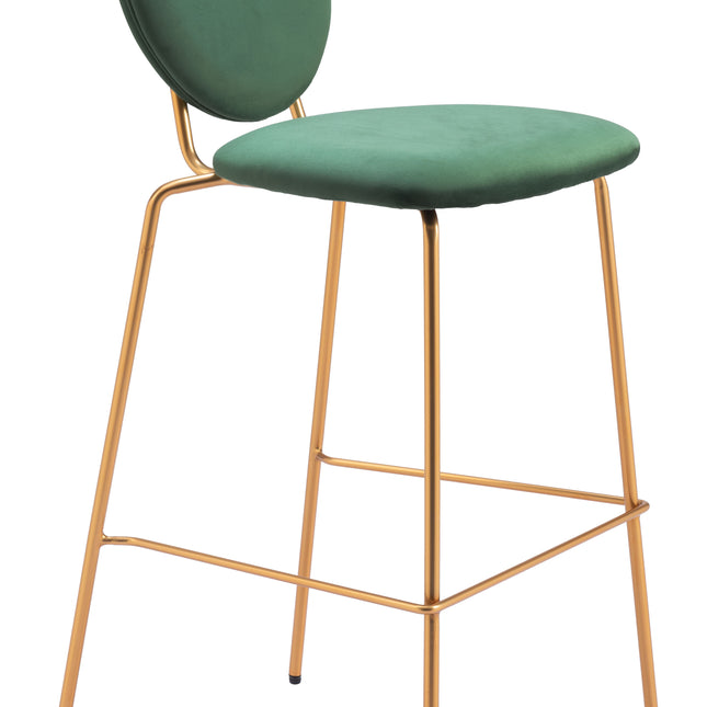 Odessa Barstool (Set of 2) Green & Gold Barstools TriadCommerceInc   