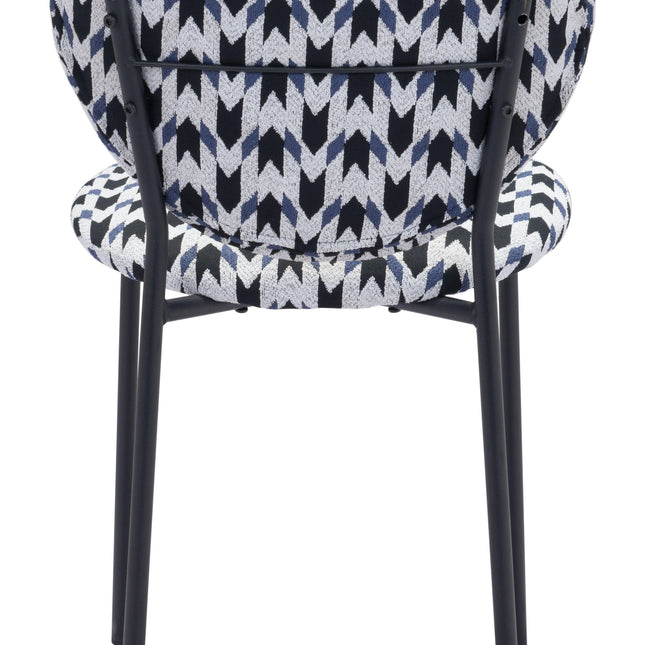 Clyde Dining Chair (Set of 2) Geometric Print & Black Chairs TriadCommerceInc   