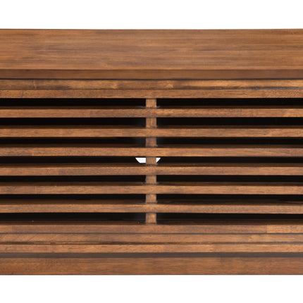 Linea Narrow Entertainment Stand Walnut Storage TriadCommerceInc   