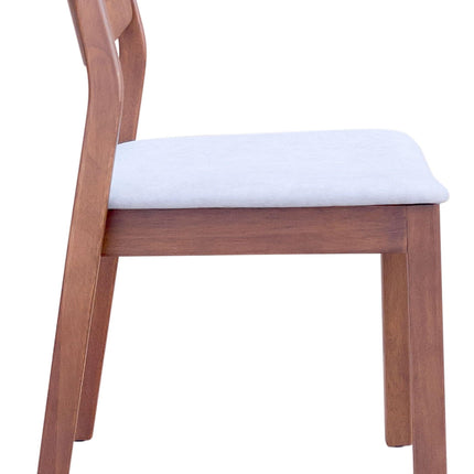 Desdamona Dining Chair (Set of 2) Light Gray & Walnut Chairs [TriadCommerceInc]   