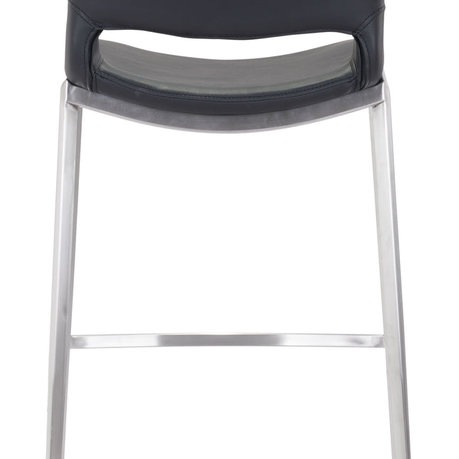 Ace Barstool (Set of 2) Black & Silver Barstools TriadCommerceInc   