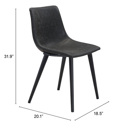 Daniel Dining Chair (Set of 2) Vintage Black Chairs [TriadCommerceInc]   