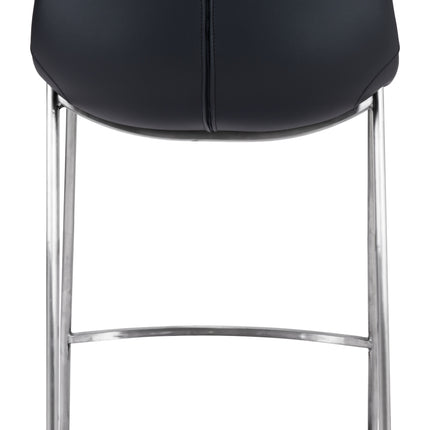 Magnus Counter Stool (Set of 2) Black & Silver Counter Stools TriadCommerceInc   