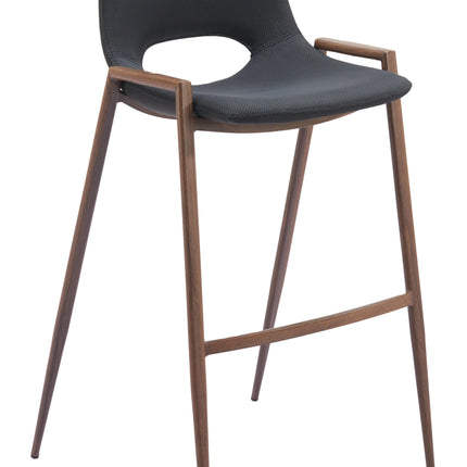 Desi Barstool (Set of 2) Black & Walnut Barstools [TriadCommerceInc] Default Title  