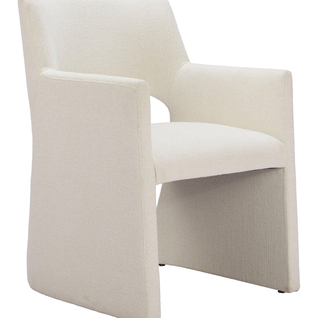 Minet Dining Chair Linen White Chairs TriadCommerceInc   