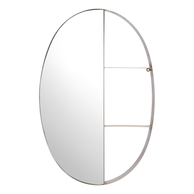 Latitude Oval Shelf Mirror Antique Bronze Mirrors [TriadCommerceInc]   