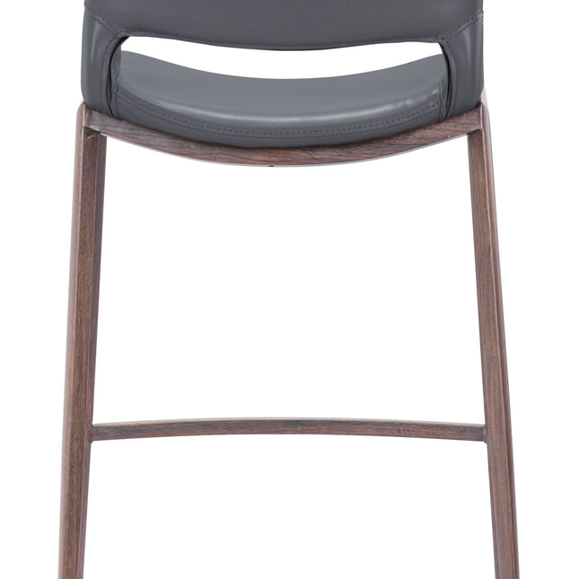 Ace Barstool (Set of 2) Dark Gray & Walnut Barstools TriadCommerceInc   