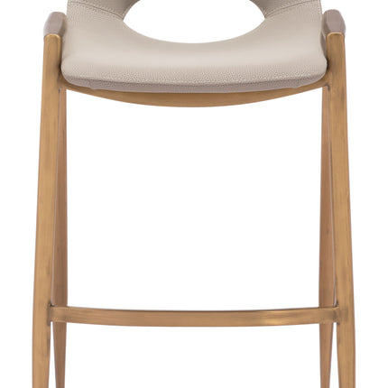 Desi Barstool (Set of 2) Beige & Gold Barstools TriadCommerceInc   