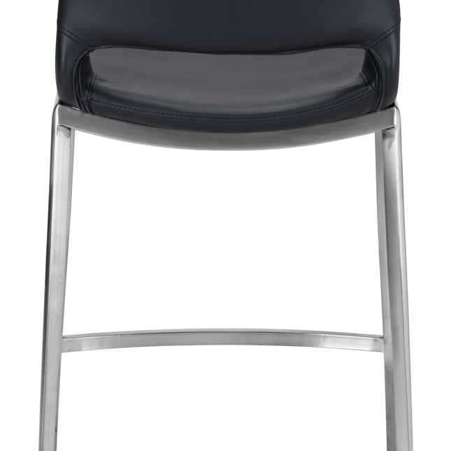 Ace Counter Stool (Set of 2) Black & Silver Counter Stools TriadCommerceInc   