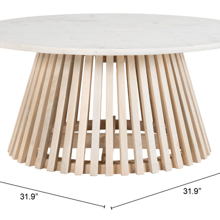 Mazara Coffee Table White & Natural Coffee Tables TriadCommerceInc   