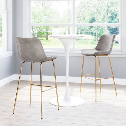 Tony Barstool Gray & Gold Barstools [TriadCommerceInc]   