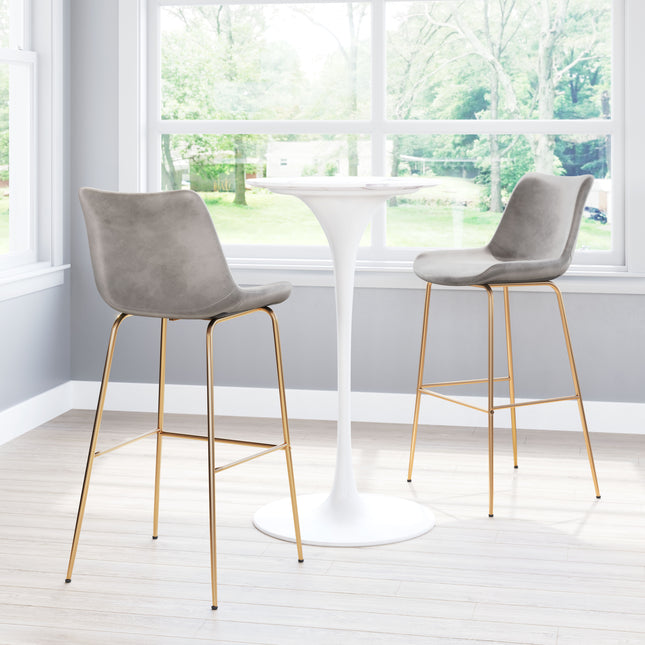 Tony Barstool Gray & Gold Barstools TriadCommerceInc   