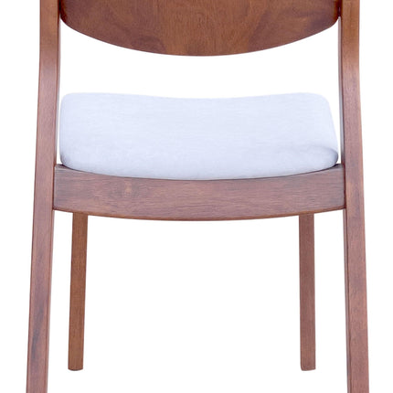 Desdamona Dining Chair (Set of 2) Light Gray & Walnut Chairs [TriadCommerceInc]   
