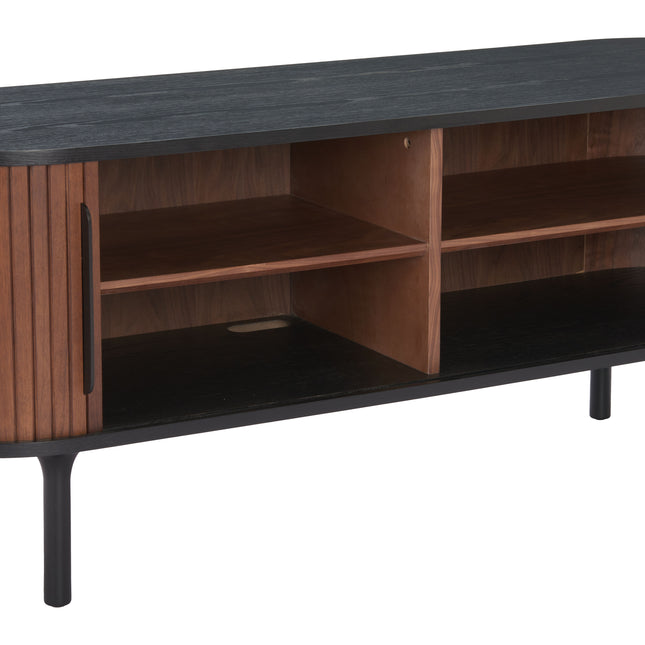 Koriana Entertainment Stand Black & Walnut Storage TriadCommerceInc   