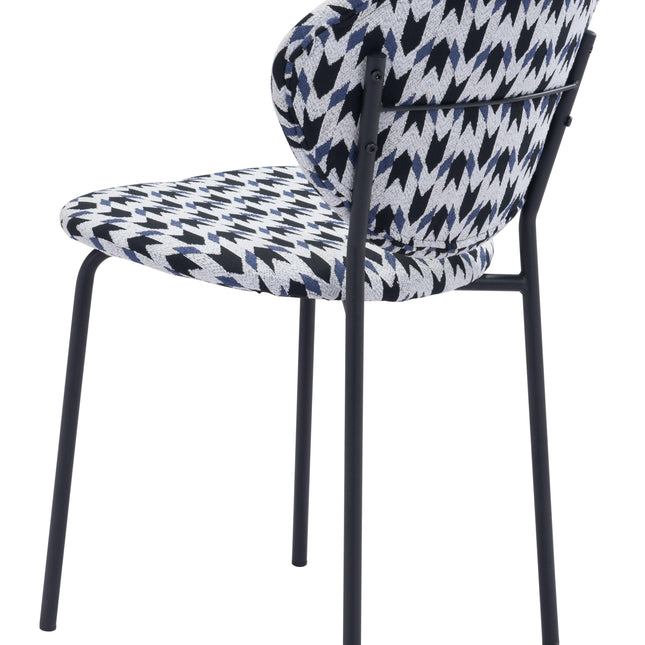 Clyde Dining Chair (Set of 2) Geometric Print & Black Chairs TriadCommerceInc   