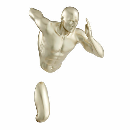 Gold Wall Runner 13" Man Sculpture Sculpture [TriadCommerceInc]   