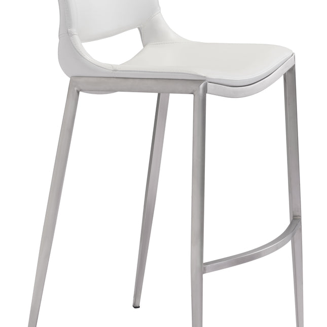 Ace Barstool (Set of 2) White & Silver Barstools TriadCommerceInc Default Title  