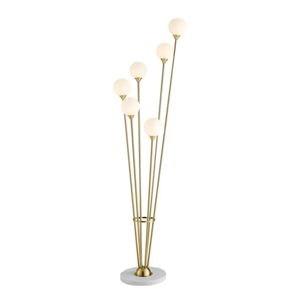 Anechdoche  6 Lights Gold and White Floor Lamp Floor Lamps [TriadCommerceInc]   