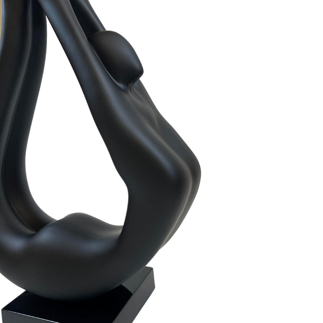 Yoga Black Sculpture - White Base Sculpture TriadCommerceInc   