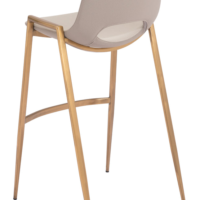 Desi Barstool (Set of 2) Beige & Gold Barstools TriadCommerceInc   