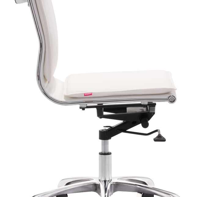 Lider Plus Armless Office Chair White Chairs TriadCommerceInc   