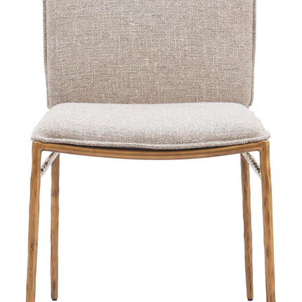 Nordvest Dining Chair Beige & Gold Chairs [TriadCommerceInc]   