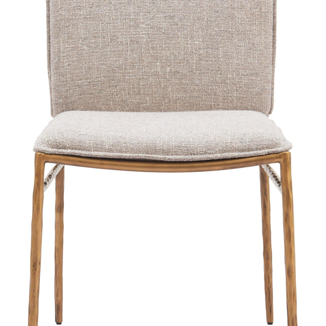 Nordvest Dining Chair Beige & Gold Chairs TriadCommerceInc   