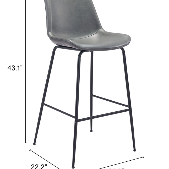 Byron Barstool Gray Barstools TriadCommerceInc   