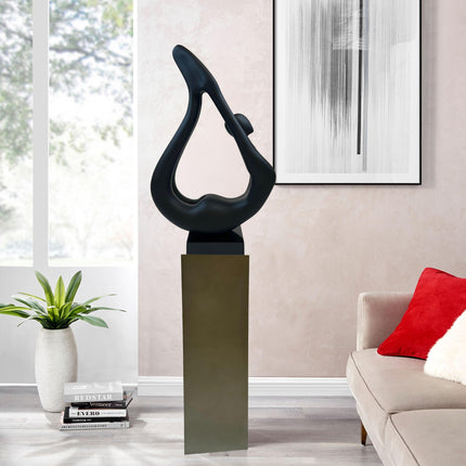 Yoga Black Sculpture - Gray Base Sculpture TriadCommerceInc   