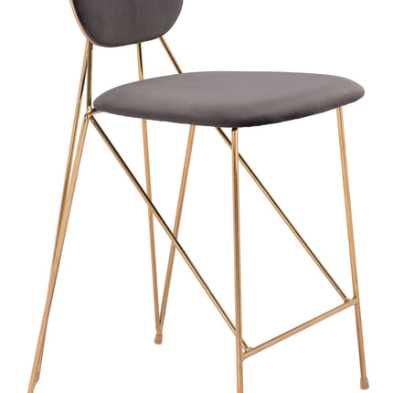 Georges Counter Stool (Set of 2) Gray & Gold Counter Stools [TriadCommerceInc] Default Title  