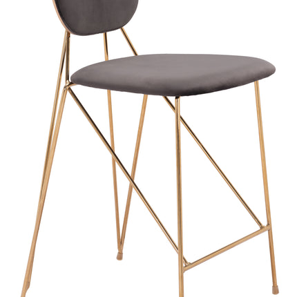 Georges Counter Stool (Set of 2) Gray & Gold Counter Stools TriadCommerceInc Default Title  