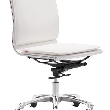 Lider Plus Armless Office Chair White Chairs TriadCommerceInc Default Title  