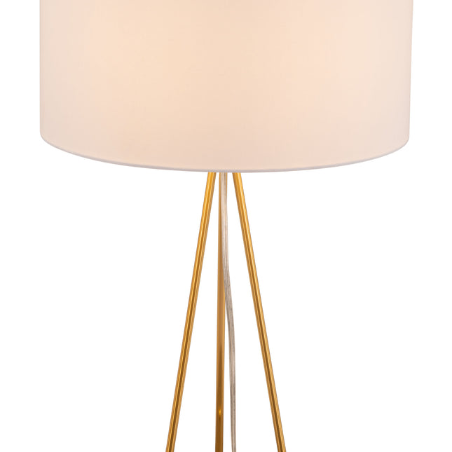 Sascha Table Lamp White & Brass Table Lamps TriadCommerceInc   