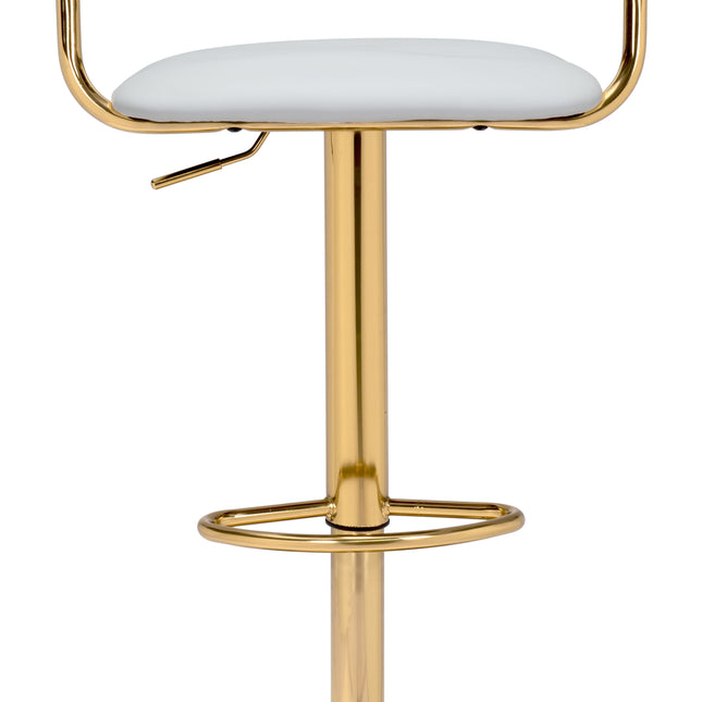 Gusto Barstool White & Gold Barstools TriadCommerceInc   