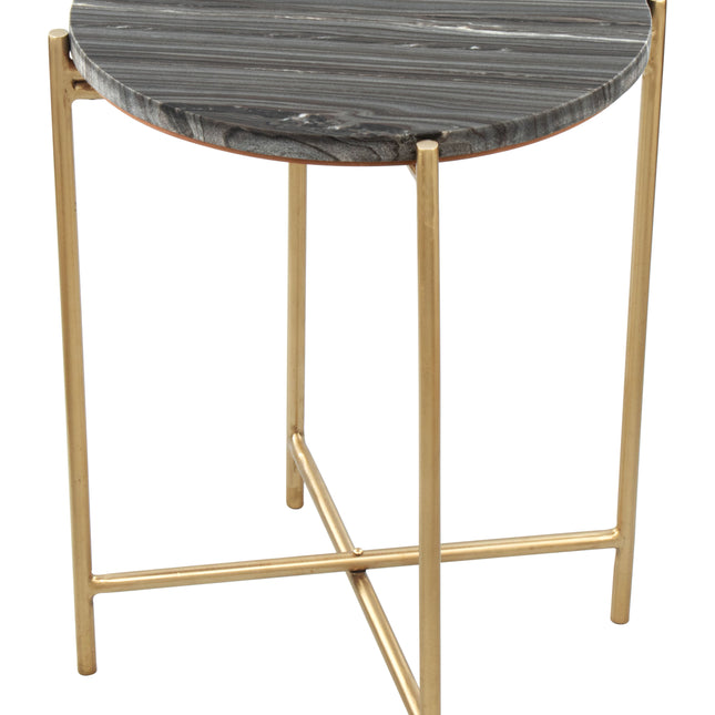 David Side Table Gray & Gold Side Tables TriadCommerceInc   