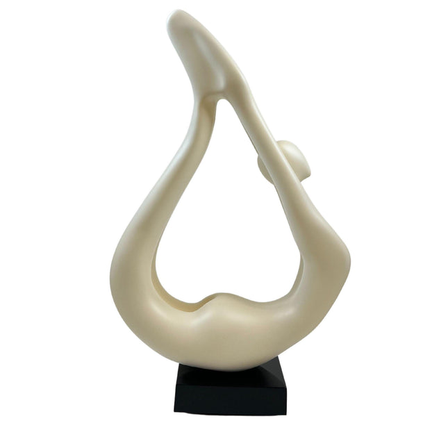 Yoga White Sculpture - Bronze Base Sculpture TriadCommerceInc   