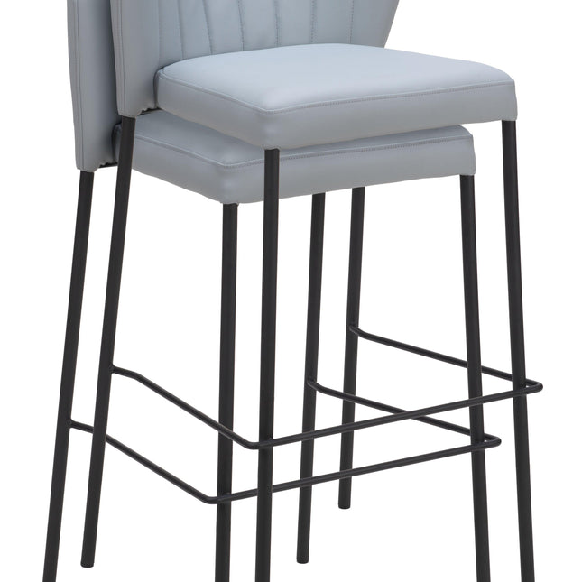 Linz Barstool (Set of 2) Gray Barstools TriadCommerceInc   