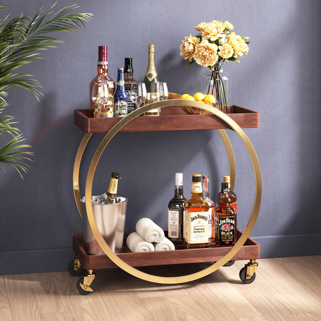 Arenas Bar Cart Brown Storage TriadCommerceInc   