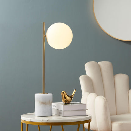 Anechdoche Gold and White Table Lamp Table Lamps [TriadCommerceInc]   