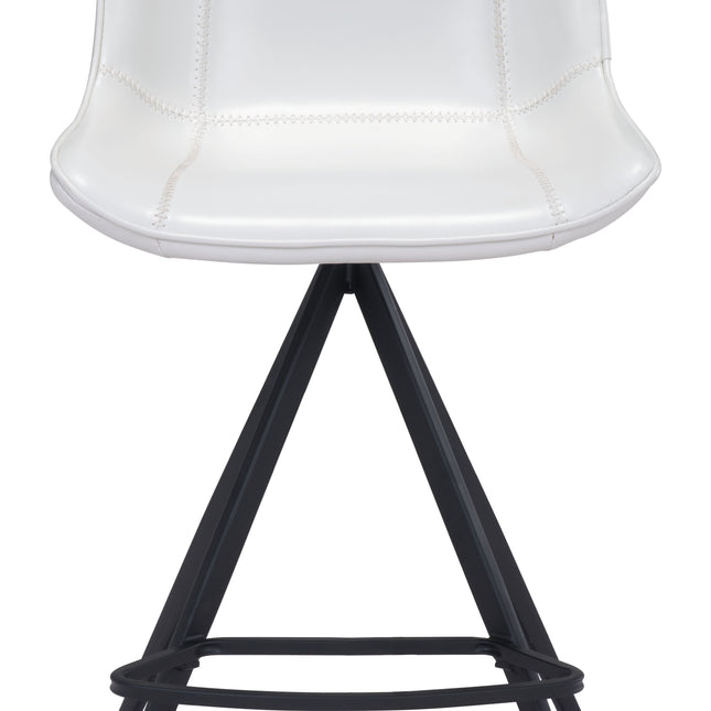 Aki Counter Stool (Set of 2) White & Black Counter Stools TriadCommerceInc   