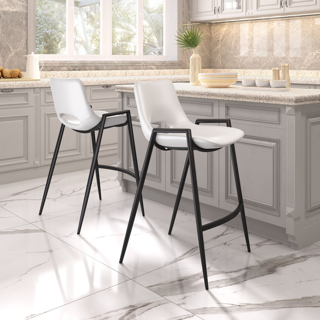 Desi Counter Stool (Set of 2) White Counter Stools TriadCommerceInc   