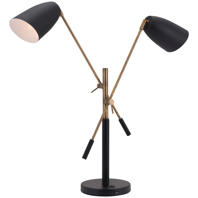 Tanner Table Lamp Black & Brass Table Lamps TriadCommerceInc Default Title  