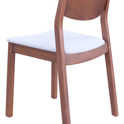 Desdamona Dining Chair (Set of 2) Light Gray & Walnut Chairs [TriadCommerceInc]   